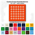 22"x22" Orange Custom Printed Imported 100% Cotton Bandanna